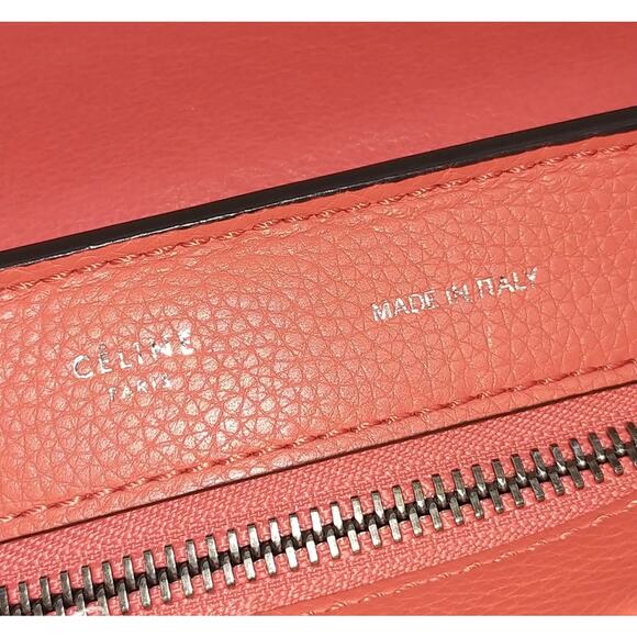 Celine Trapèze leather handbag Medium Coral Red Pristine - Picture 6 of 8